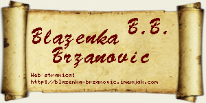 Blaženka Brzanović vizit kartica